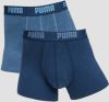 Puma basic boxershort 2 pack blauw/jeansblauw heren online kopen