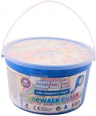 Johntoy Johnt. Speelgoed Stoepkrijt Met 25m Designer Tape(43St )