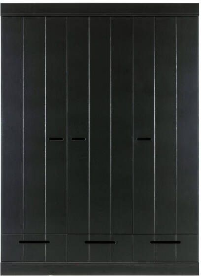 WOOOD Kledingkast 'Connect' 3 deuren en 3 laden, kleur Zwart
