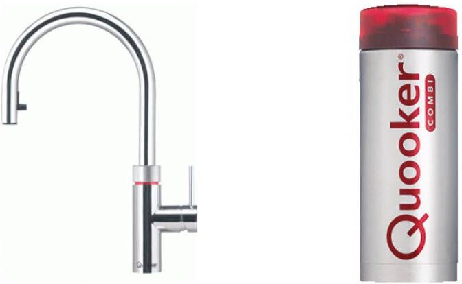Quooker Flex kokend water keukenmengkraan chroom met Combi+ boiler