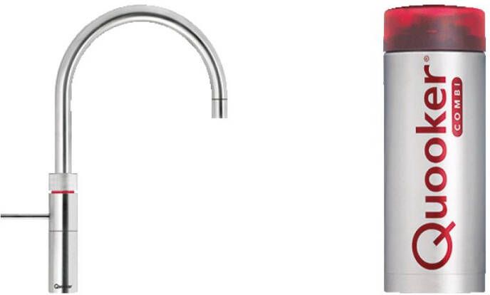 Quooker Fusion Round kokend water keukenmengkraan glans nikkel met Combi+ boiler