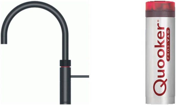 Quooker Fusion Round kokend water keukenmengkraan mat zwart met Pro3 Boiler