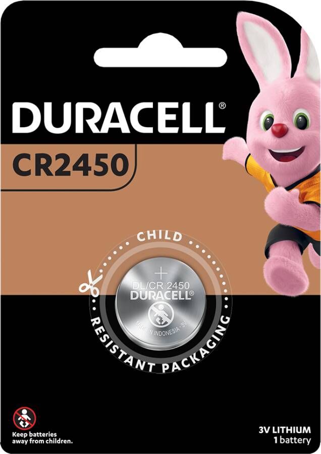 Duracell 2450 Lithium knoopcelbatterij, verpakking van 1