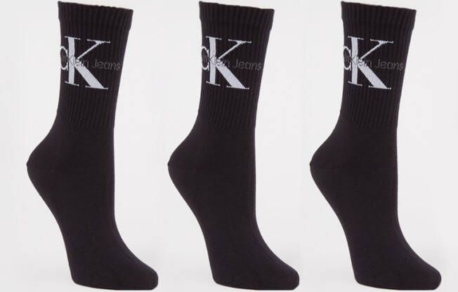 Calvin klein JEANS sokken met logo set van 3 zwart