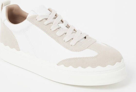 Chloe Chloé, Lauren sneaker van kalfsleer met suè, de details