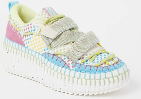 Chloe Chloé, Nama sneaker met gebreid bovenwerk en suè, de details