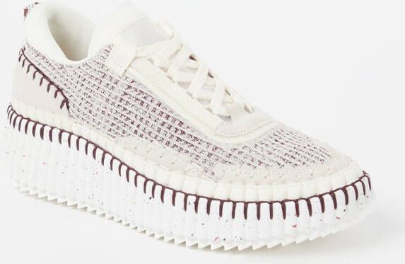 Chloe Chloé, Nama sneaker met gebreid bovenwerk en suè, de details