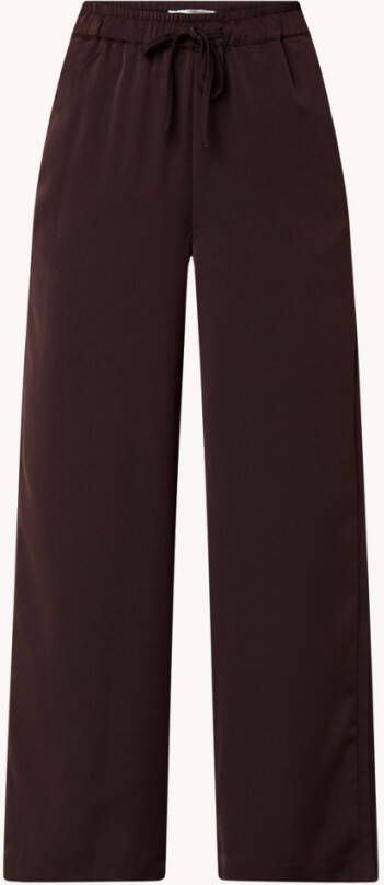 Co'Couture Eliah high waist wide fit pantalon met glanzende finish
