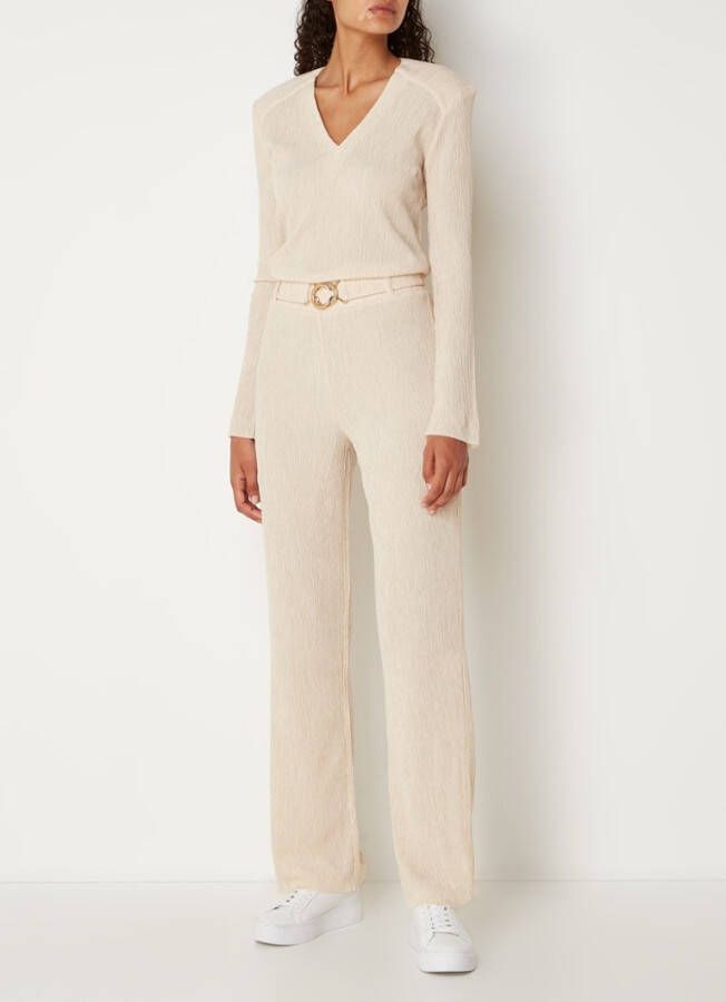 Dante 6 Lou high waist straight fit broek in lyocellblend met structuur