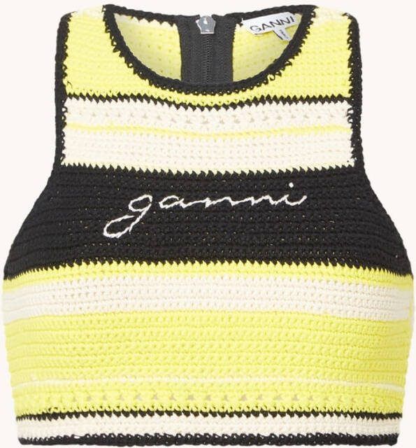Ganni Bikinitop van crochet met logo