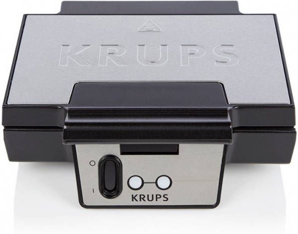 Krups Wafelijzer FDK251 2 belgische wafels tegelijkertijd, bakplaten met antiaanbaklaag voor eenvoudige reiniging, rechthoekige wafels, veilig dankzij geïsoleerde handgreep