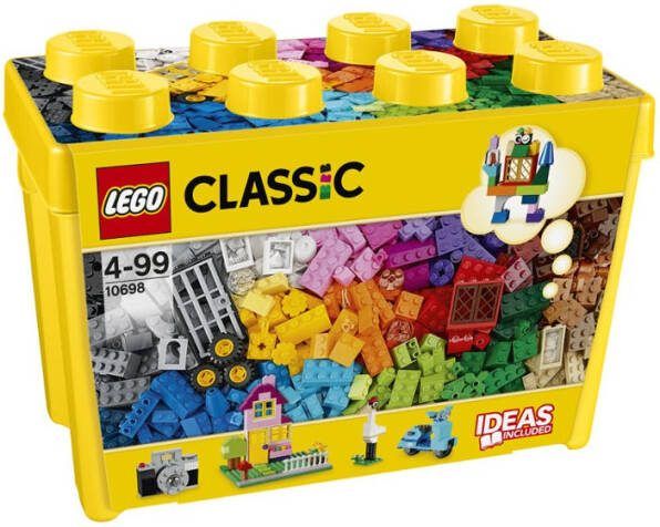Lego 10698 Classic Creatieve Grote Opbergdoos, Creatief Constructiespeelgoed met Ramen, Deuren en Groene Bouwplaat
