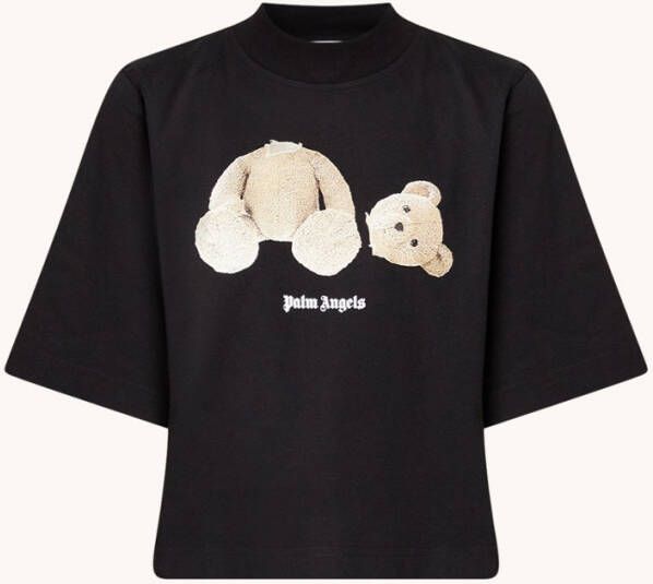 Palm Angels T shirt met logo , Zwart, Dames