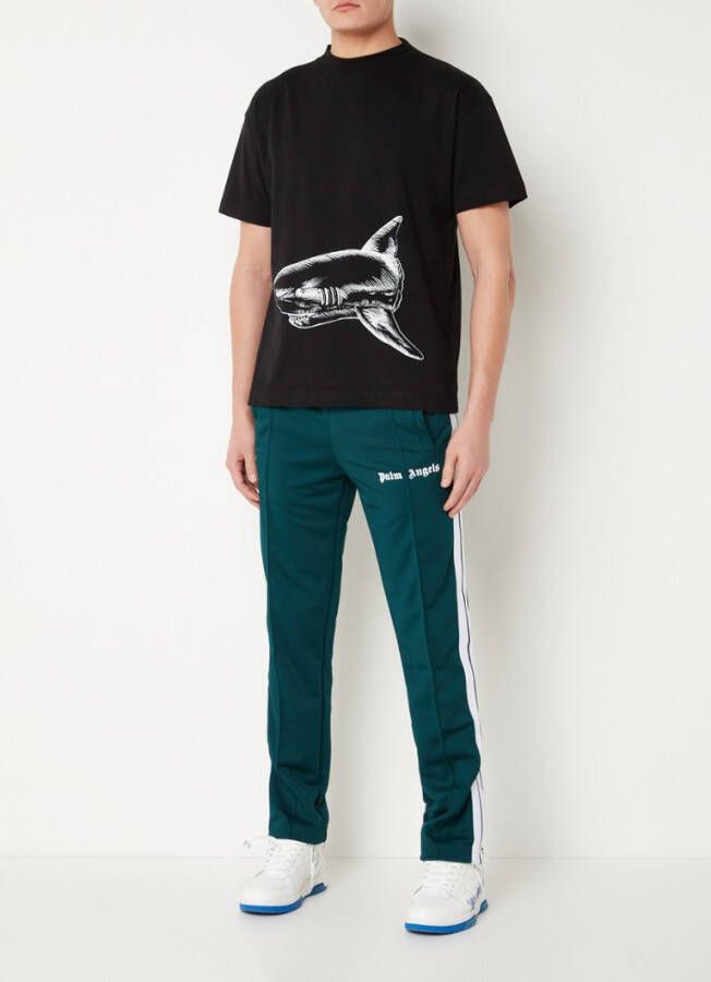 Palm Angels Broken Shark T shirt met front en backprint