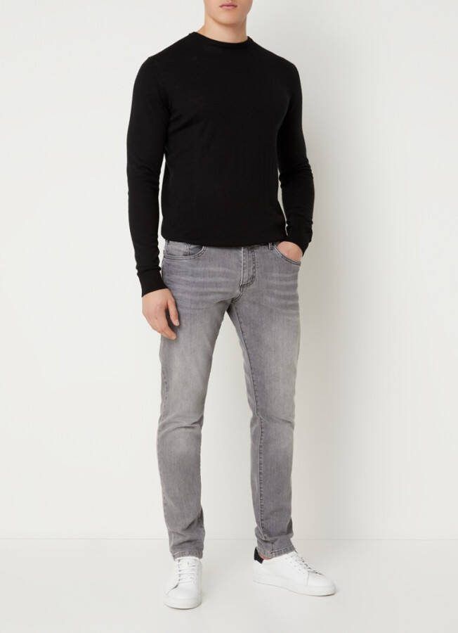 Profuomo Fijngebreide pullover in merino wolblend
