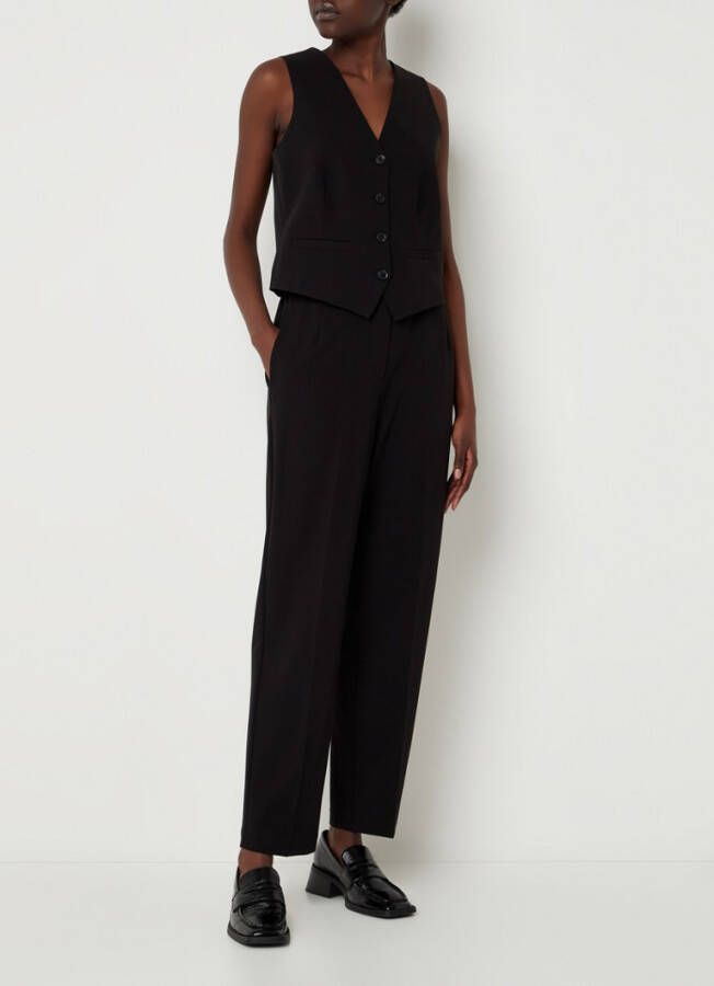 SAMSØ, E SAMSØ, E Hallie high waist tapered fit pantalon met persplooi