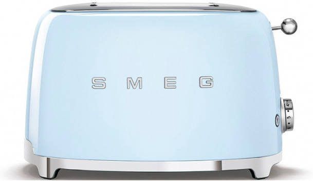 SMEG TSF01PBEU 50&apos, s style broodrooster 2X2 geschikt voor twee sneetjes brood, Pastelblauw