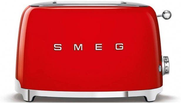 SMEG TSF01RDEU 50&apos, s style broodrooster 2X2 geschikt voor twee sneetjes brood, Rood