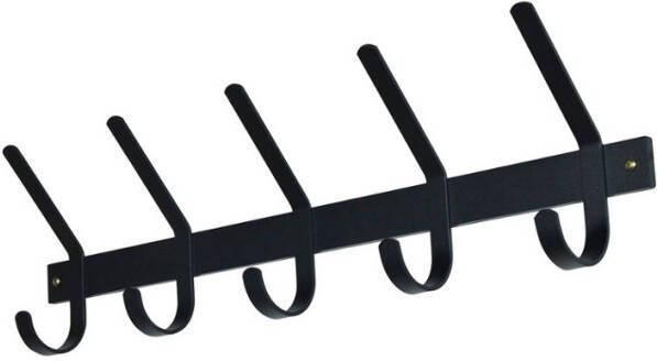 Spinder Design Dexter Kapstok met 5 Haken Zwart