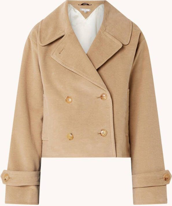Tommy Hilfiger Cropped double breasted jack met steekzakken