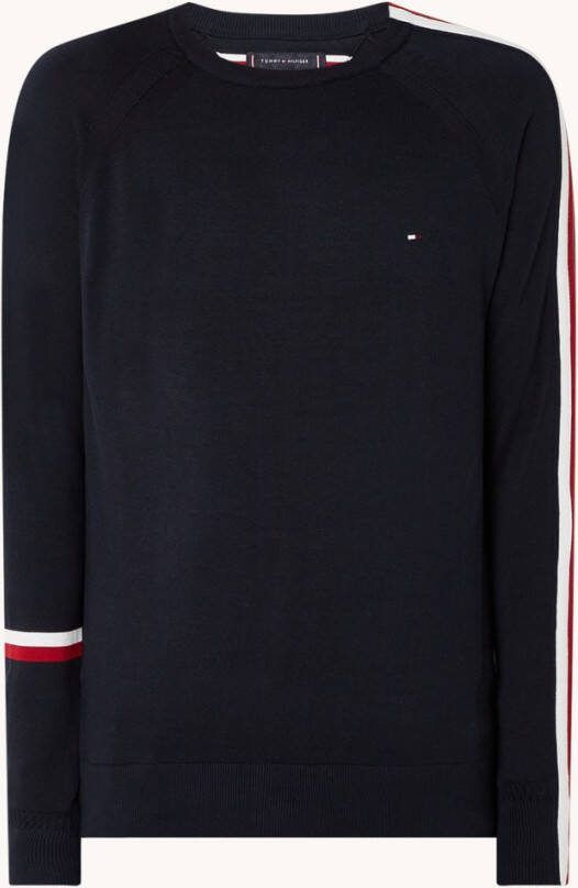 Tommy Hilfiger Fijngebreide trui in biologisch katoenblend met logo