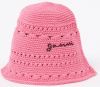 Ganni Bucket hoed van crochet met logo online kopen