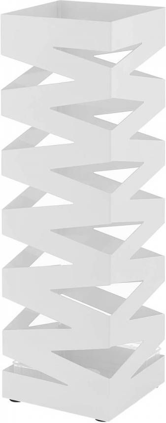 Acaza Metalen Paraplubak, Bak Voor Paraplu&apos, s Met Waterbakje, Metaal, Wit