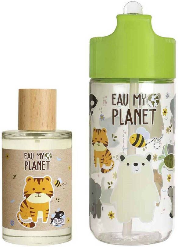 AirVal Eau My Planet Geschenkset Eau De Toilette100 Ml & Drinkfles Kinderen Vegan & 95% Natuurlijke Ingrediënten