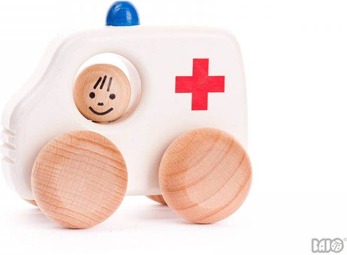 Bajo Houten Speelgoedvoertuig Ambulance 10 Cm