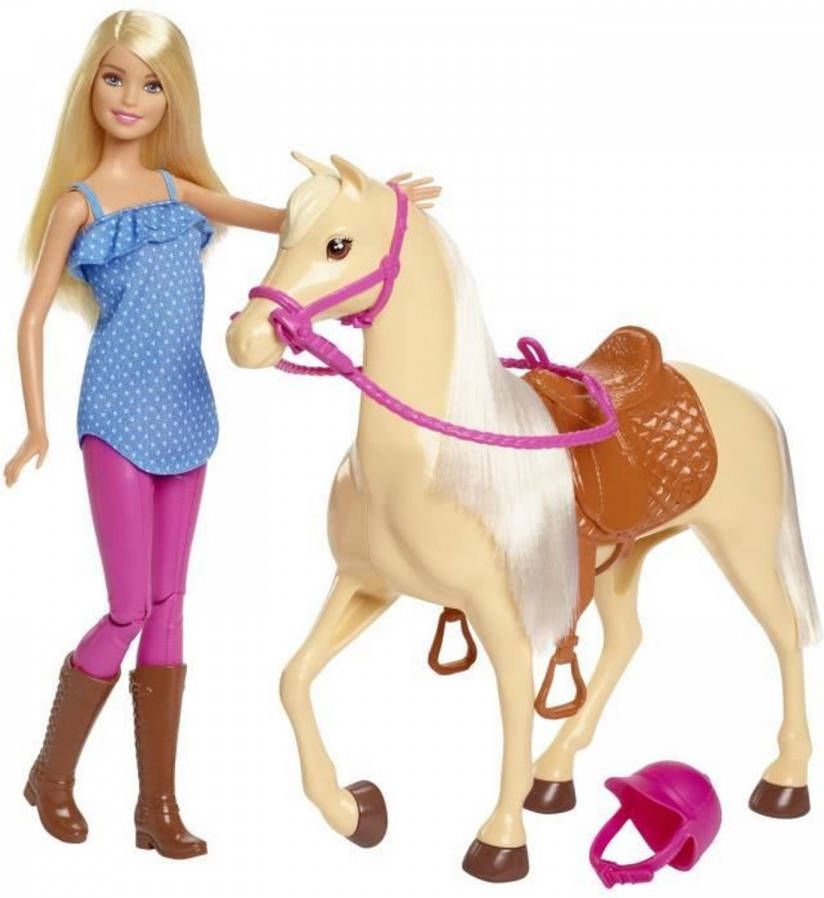 Dobeno Barbie Barbie & Haar Paard Poppenset Inclusief 1 Pop, 1 Paard En Accessoires