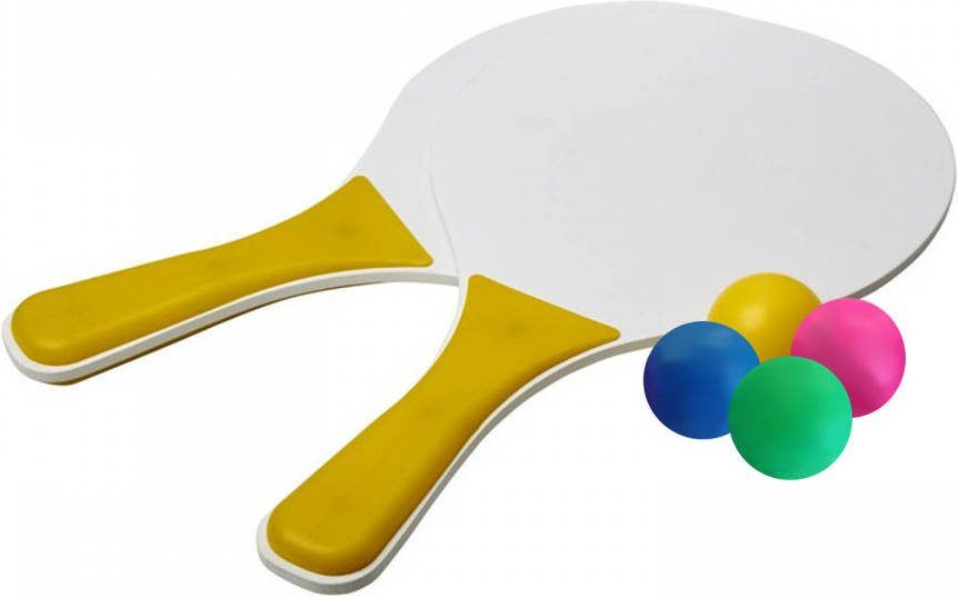 Bullet Geel/witte Beachball Set Buitenspeelgoed Met Extra Balletjes Beachballsets