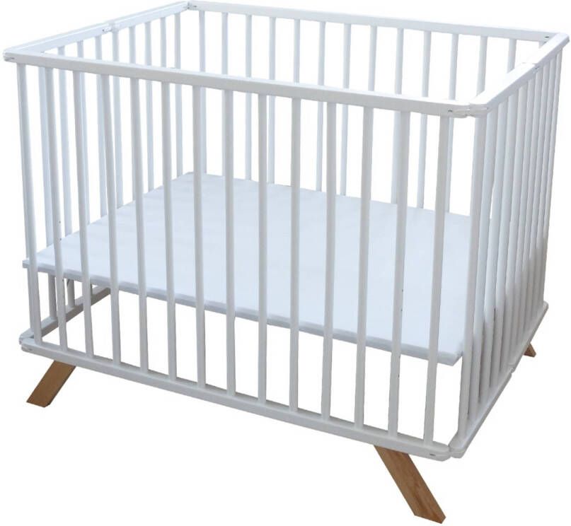 Cabino Babybox Inklapbaar Met In Hoogte Verstelbare Bodem Luxe Wit