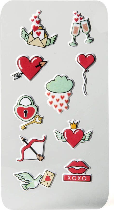 Celly 3d stickers Elektronica Hearts 10 Stuks