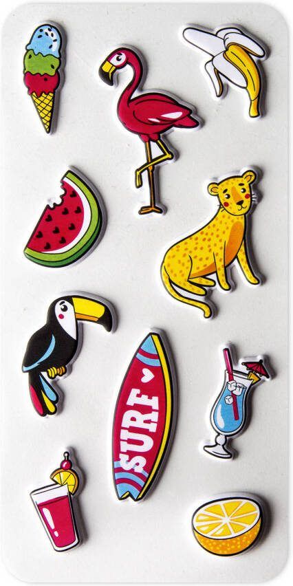 Celly 3d stickers Elektronica Tropical 10 Stuks