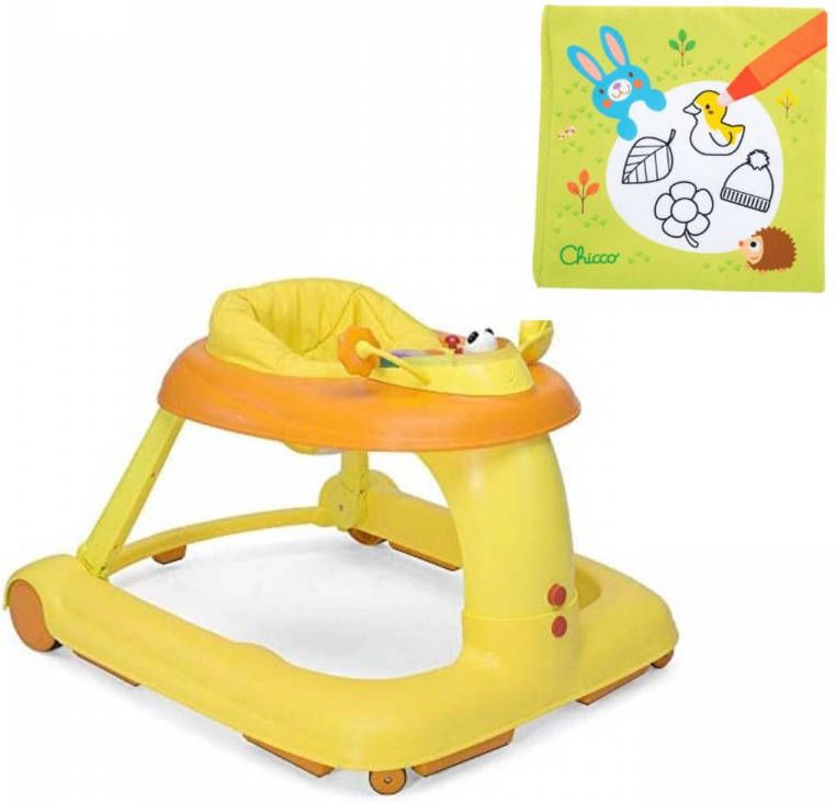 Chicco Bundel 123 Loopstoel Geel & Babyboekje