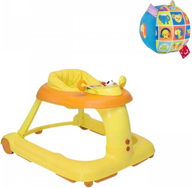 Chicco Bundel 123 Loopstoel Geel & Bal Met Rammelgeluid