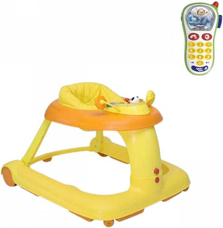 Chicco Bundel 123 Loopstoel Geel & Rammelaar Baby Fototelefoon