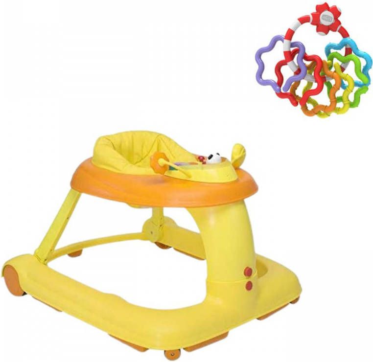 Chicco Bundel 123 Loopstoel Geel & Rammelaar Regenboog Speelringen