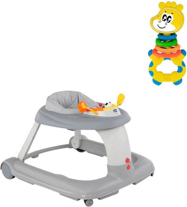 Chicco Bundel 123 Loopstoel Grijs & Bal Met Rammelgeluid