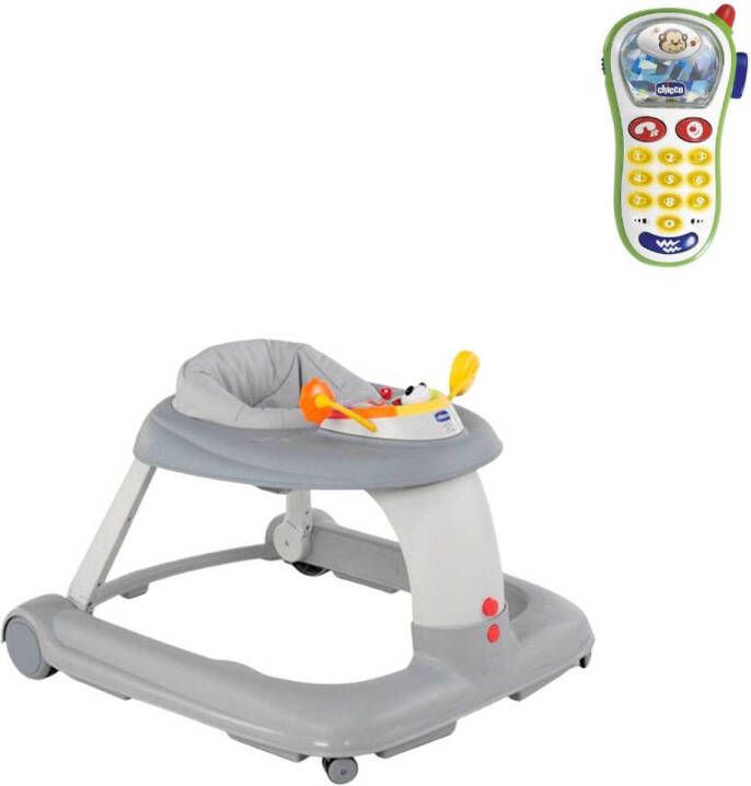 Chicco Bundel 123 Loopstoel Grijs & Rammelaar Baby Fototelefoon