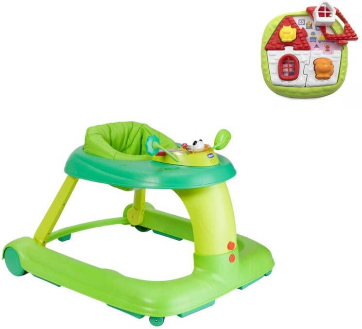 Chicco Bundel 123 Loopstoel Groen & 2 in 1 Huispuzzel