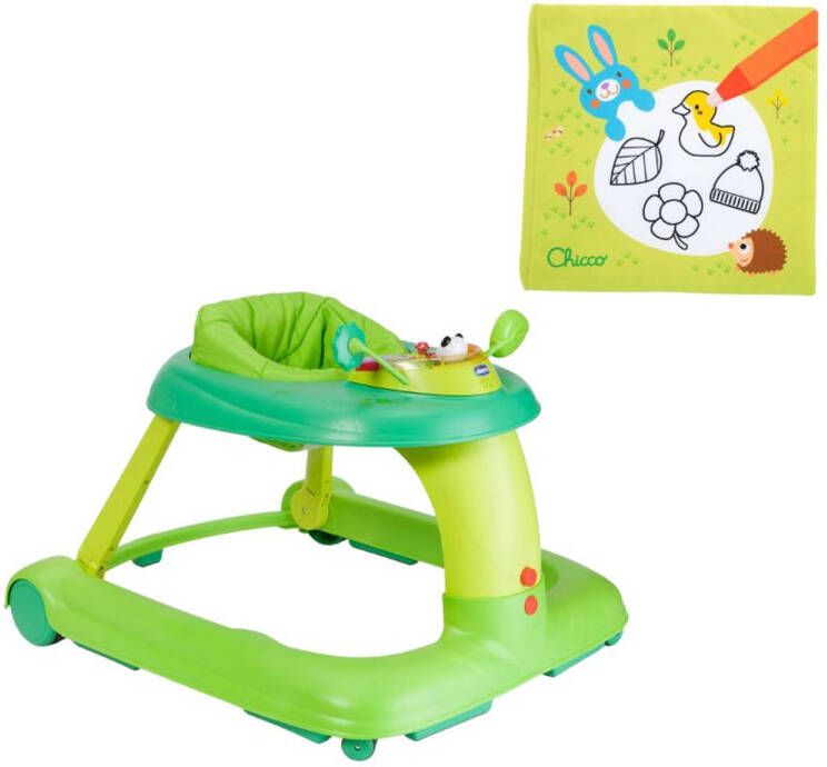 Chicco Bundel 123 Loopstoel Groen & Babyboekje