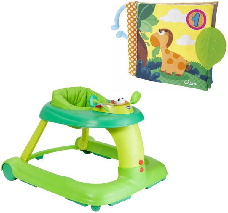 Chicco Bundel 123 Loopstoel Groen & Babyboekje Junior