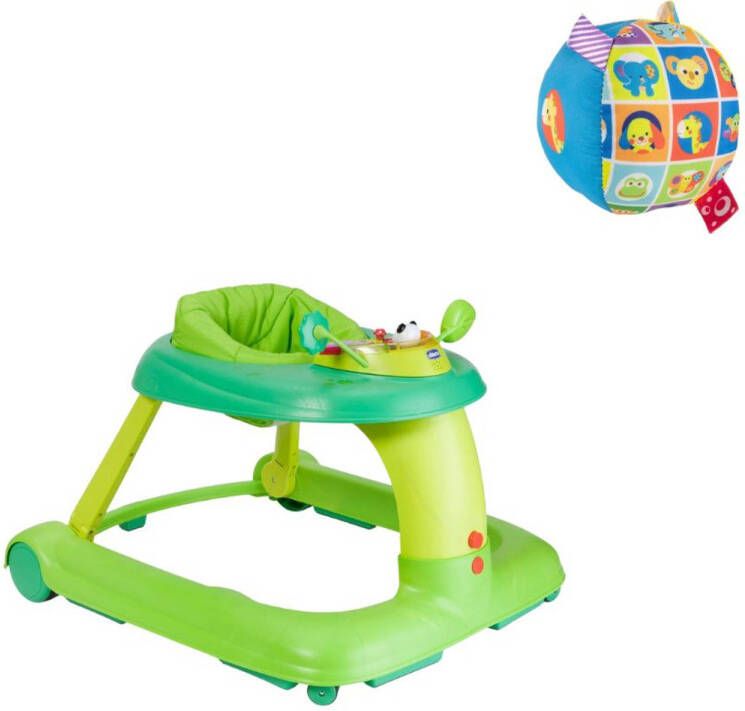 Chicco Bundel 123 Loopstoel Groen & Bal Met Rammelgeluid