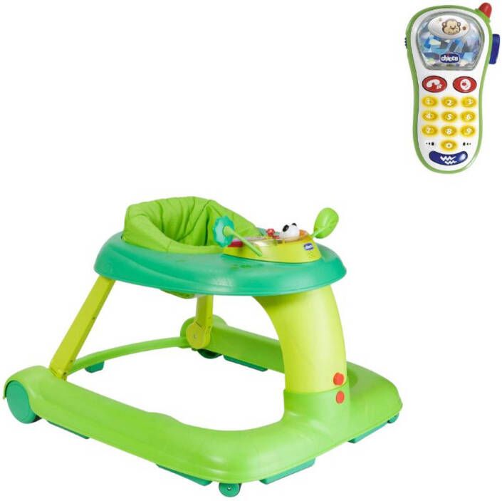 Chicco Bundel 123 Loopstoel Groen & Rammelaar Baby Fototelefoon