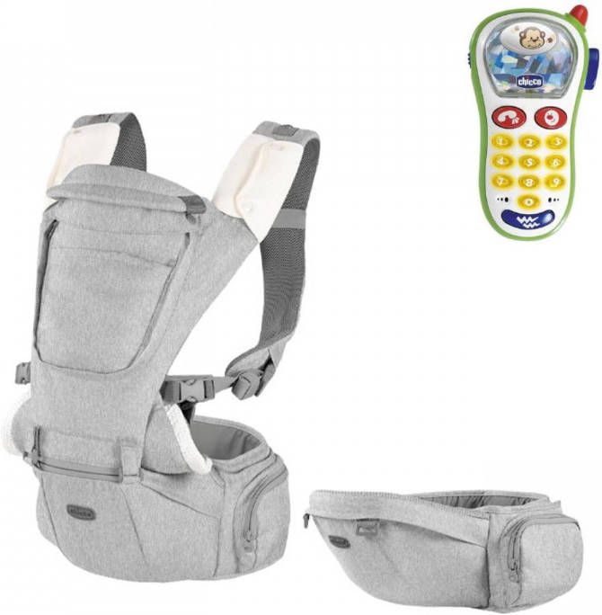 Chicco Bundel Draagzak Hip Seat Hazelwood & Rammelaar Baby Fototelefoon