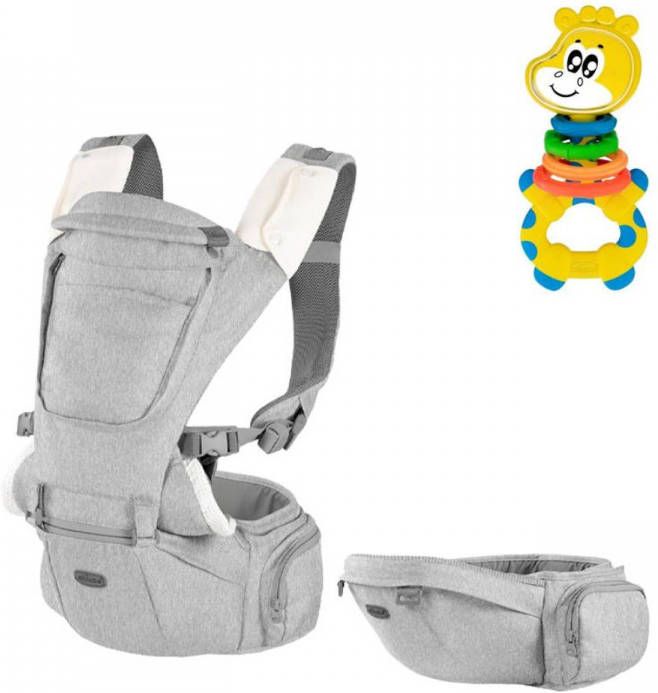 Chicco Bundel Draagzak Hip Seat Hazelwood & Rammelaar Multi activiteitsratel Gilby De Giraffe