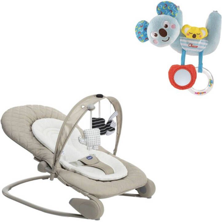 Chicco Bundel Wipstoel Relax Hoopla Champagne & Rammelaar Koalabeer Te Bevestigen Aan Kinderwagen
