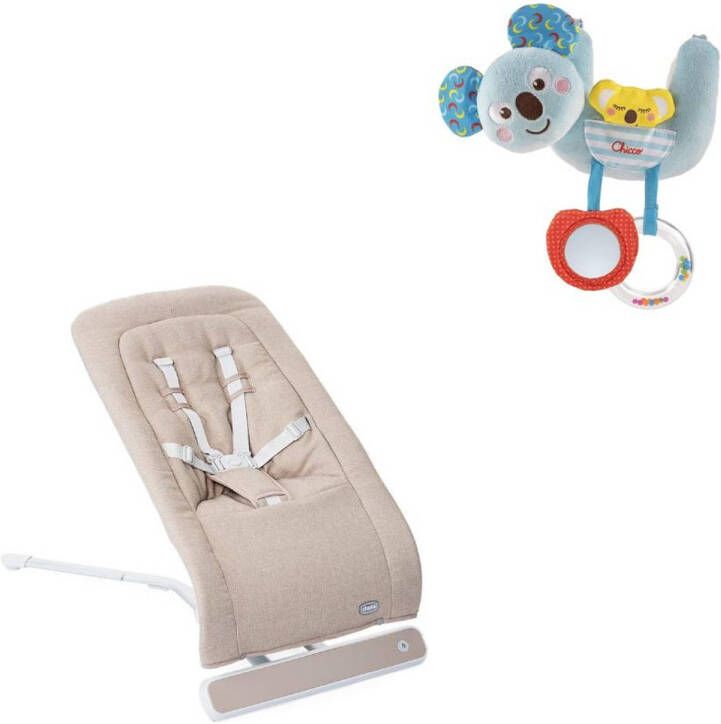Chicco Bundel Wipstoel Relax Rhythm &apos, N&apos, Sound Sand & Rammelaar Koalabeer Te Bevestigen Aan Kinderwagen