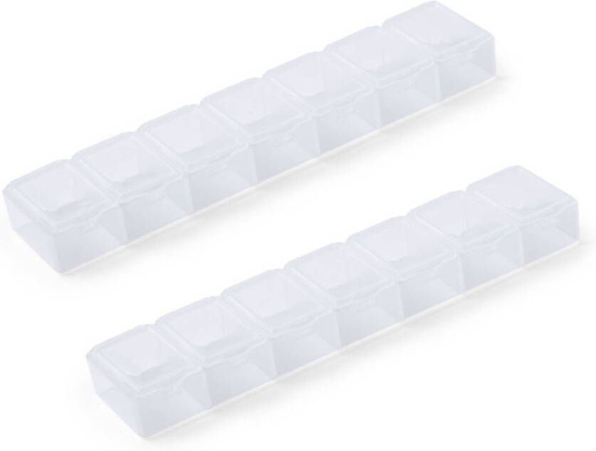 Comfort Aid 2x Medicijnen Doos/pillendoos 7 Daags Transparant 15 Cm Pillendoosjes